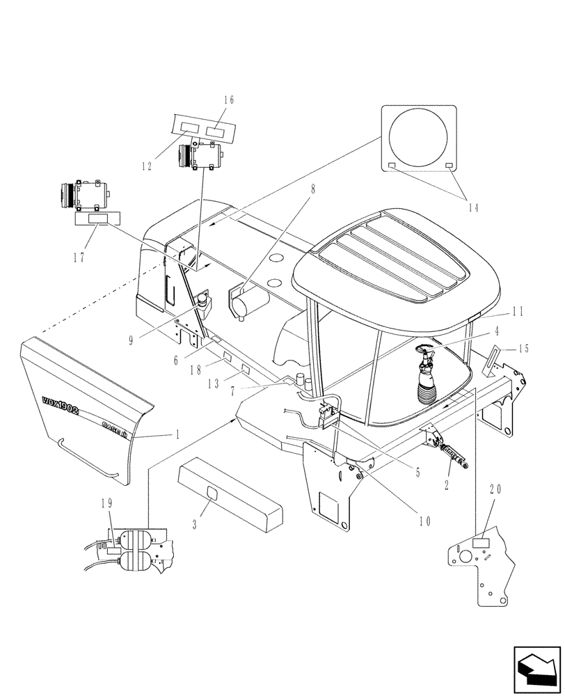 Схема запчастей Case IH WDX2302 - (08.10[2]) - DECALS, RH SIDE (08) - SHEET METAL