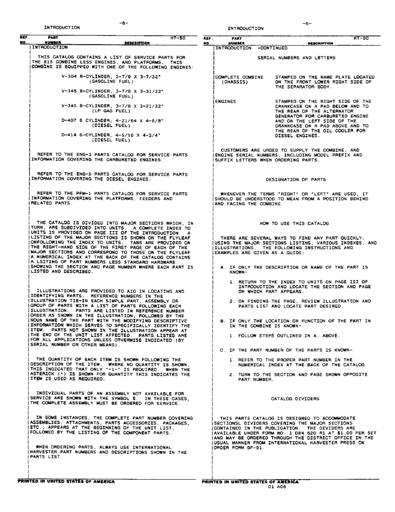 Схема запчастей Case IH 815 - (06) - INTRODUCTION - SERIAL NUMBER LOCATIONS (00) - GENERAL