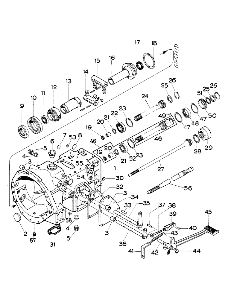 Схема запчастей Case IH 533 - (07-10) - DOUBLE CLUTCH HOUSING AND CONNECTIONS (04) - Drive Train