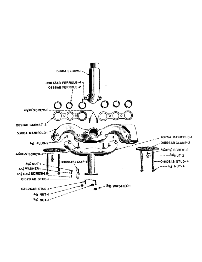 Схема запчастей Case IH DC-SERIES - (017) - GASOLINE MANIFOLD, D, DC, DO, DV (02) - ENGINE