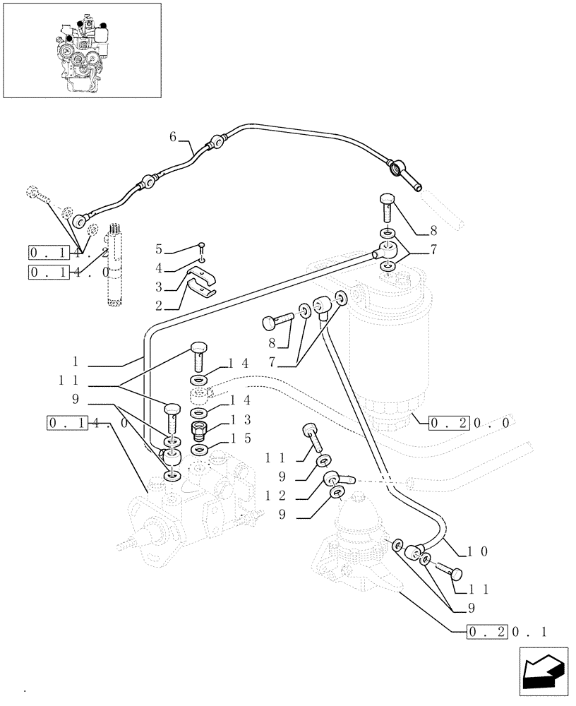 Схема запчастей Case IH JX1070C - (0.20.3) - FUEL SYSTEM (01) - ENGINE