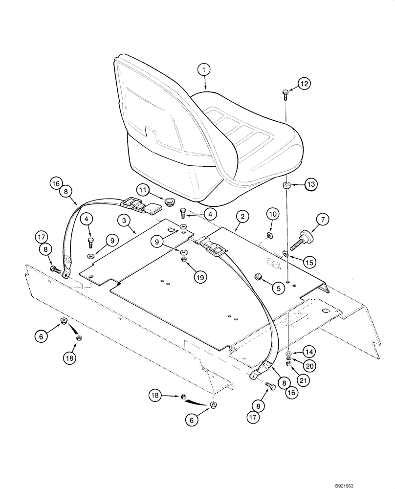 Схема запчастей Case IH 1840 - (09-20) - SEAT, MOUNTING - SEAT BELTS (EUROPE) (09) - CHASSIS/ATTACHMENTS