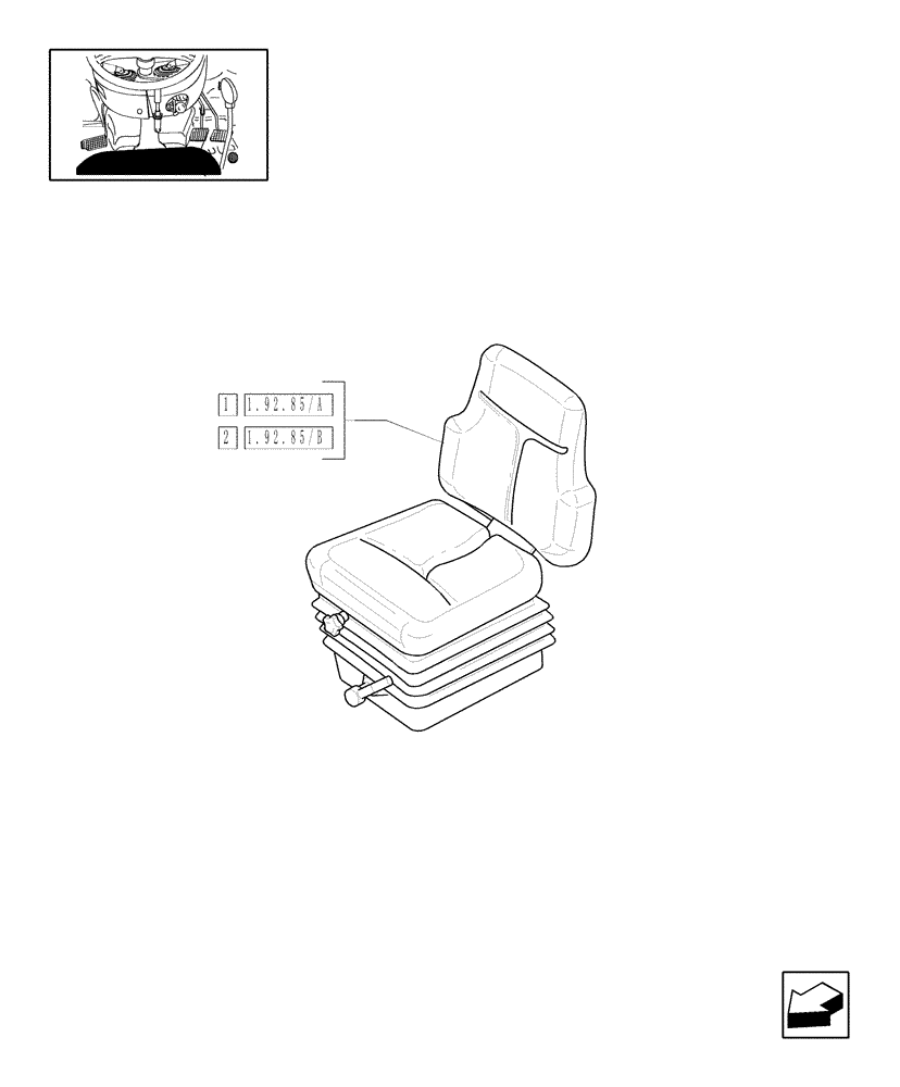 Схема запчастей Case IH JX1070N - (1.92.85) - SEAT - L/CAB (10) - OPERATORS PLATFORM/CAB