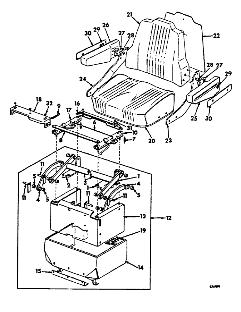 Схема запчастей Case IH 1466 - (13-18) - SUPERSTRUCTURE, HYDRAULIC SEAT ATTACHMENT FOR CYLINDER ASSEMBLY, PIPING AND HYDRAULIC VALVE (05) - SUPERSTRUCTURE