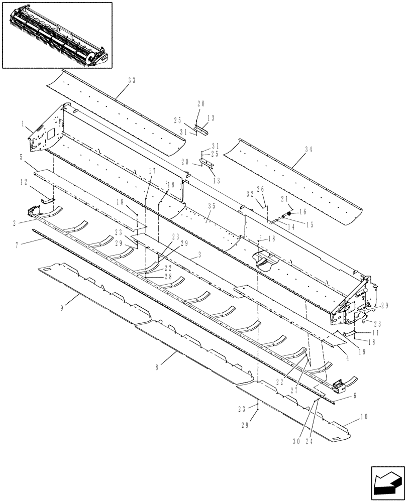 Схема запчастей Case IH 2020 - (20.12.03[2]) - MAIN FRAME & FLOORS, 2010, PIN CBJ021301 AND AFTER (58) - ATTACHMENTS/HEADERS