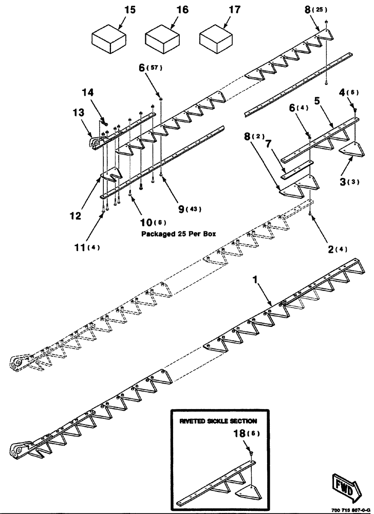 Схема запчастей Case IH 325 - (3-06) - SICKLE ASSEMBLY (RIGHT) (15 FOOT ONLY) (58) - ATTACHMENTS/HEADERS