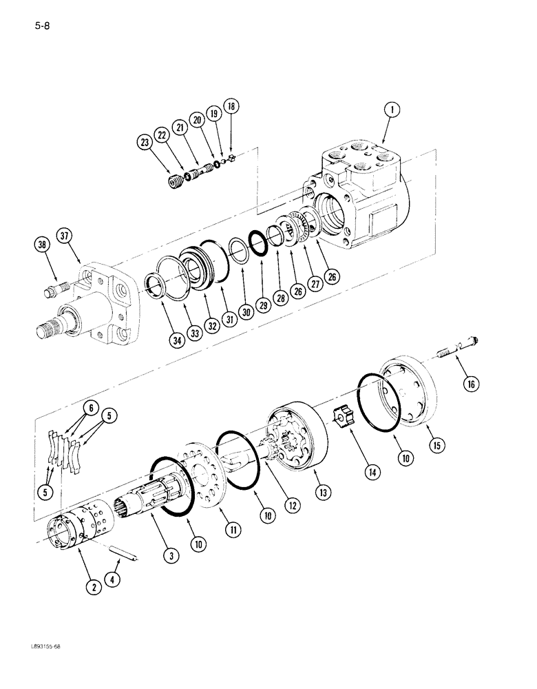 Схема запчастей Case IH 1822 - (5-08) - STEERING PUMP ASSEMBLY (04) - STEERING