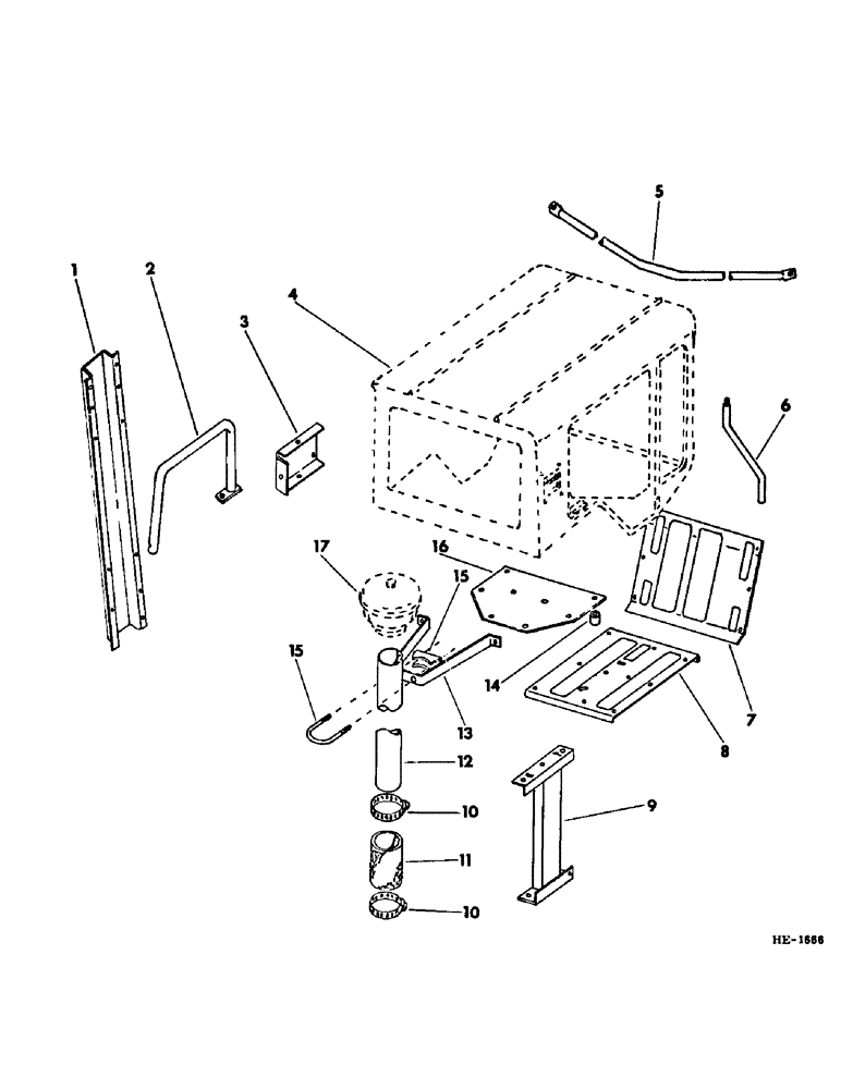 Схема запчастей Case IH 375 - (N-08) - PARTS ACCESSORIES AND ATTACHMENTS, PRESSURIZED CAB AND SUPPORTS Accessories & Attachments