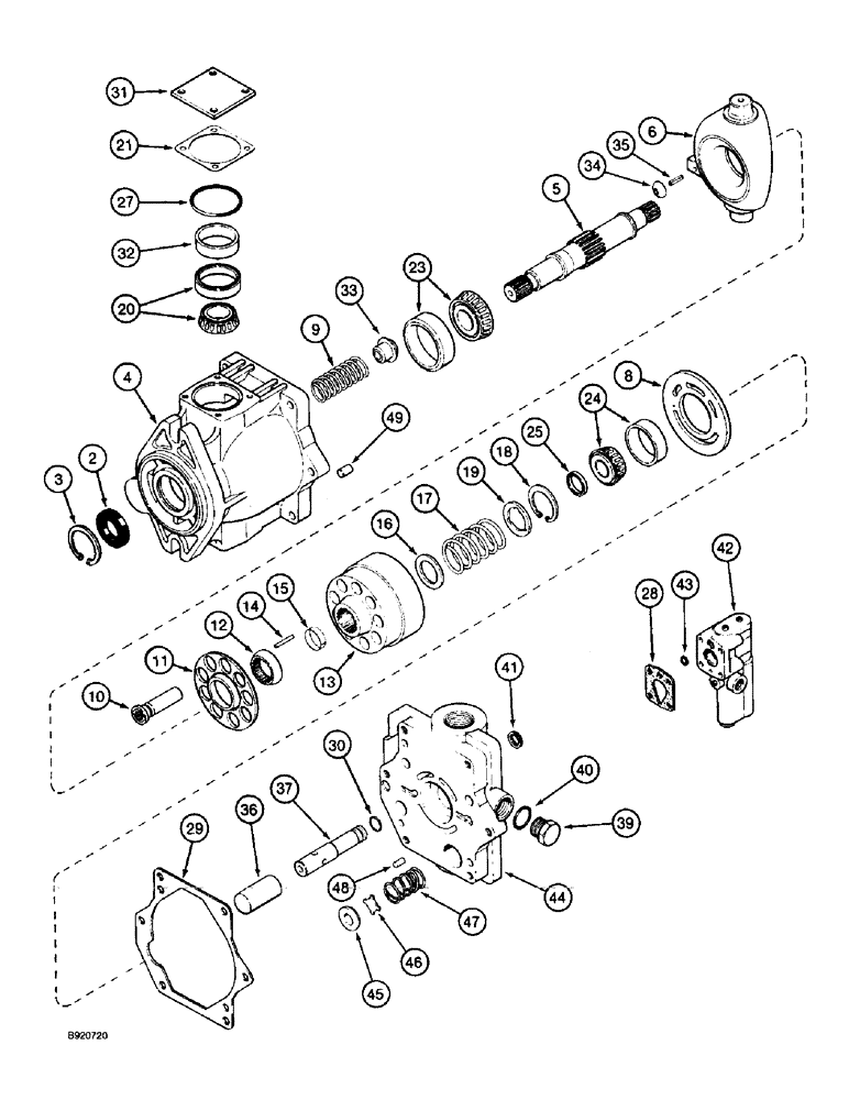 Схема запчастей Case IH 2055 - (8-10) - HYDRAULIC PUMP ASSEMBLY (07) - HYDRAULICS