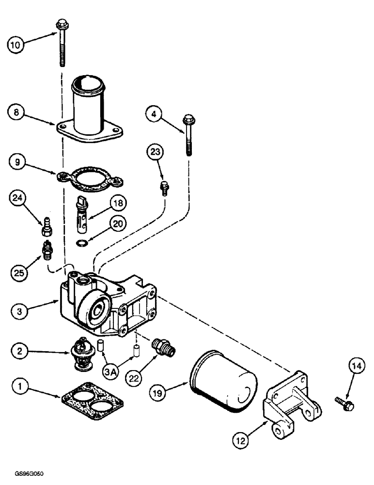 Схема запчастей Case IH 2022 - (2-52) - THERMOSTAT HOUSING AND WATER FILTER, 6TA-830 ENGINE (01) - ENGINE