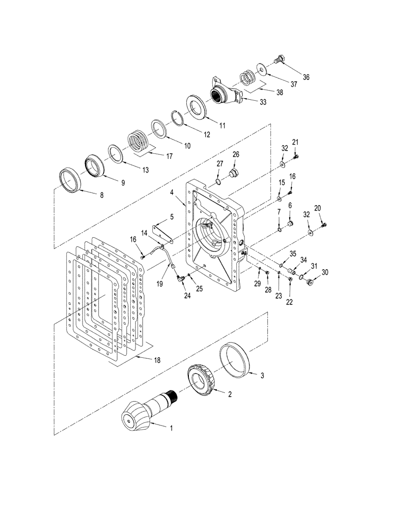 Схема запчастей Case IH STX275 - (06-57) - AXLE ASSEMBLY - COVER, REAR AXLE (06) - POWER TRAIN