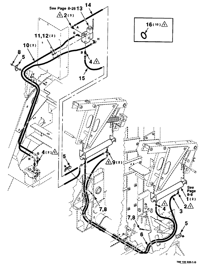 Схема запчастей Case IH 8435 - (8-24) - EJECTOR HYDRAULIC ASSEMBLY (07) - HYDRAULICS