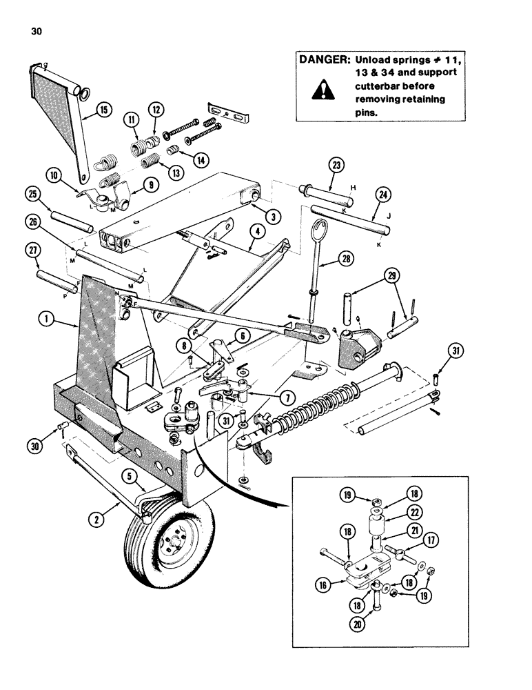 Схема запчастей Case IH 742 - (30) - FRONT WHEEL SUPPORT, REAR UNIT 