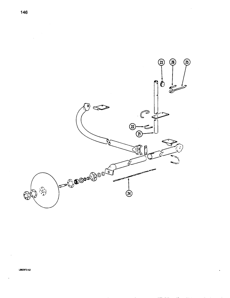 Схема запчастей Case IH 5100 - (146) - DISC MARKER, MANUAL, ROPE TYPE, CONTD 