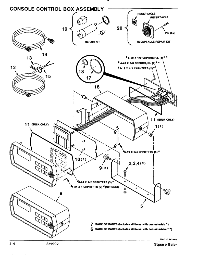 Схема запчастей Case IH 8570 - (4-04) - CONSOLE CONTROL BOX ASSEMBLY (06) - ELECTRICAL