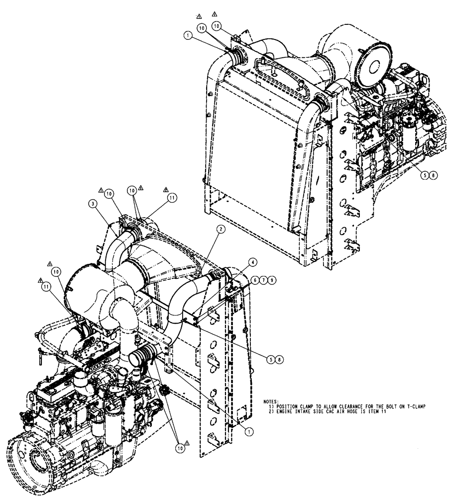 Схема запчастей Case IH SPX4410 - (03-043) - TUBES GROUP, AIR INTAKE (01) - ENGINE