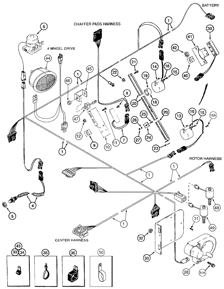 Схема запчастей Case IH 2388 - (04-17) - HARNESS, LEFT HAND SIDE (06) - ELECTRICAL