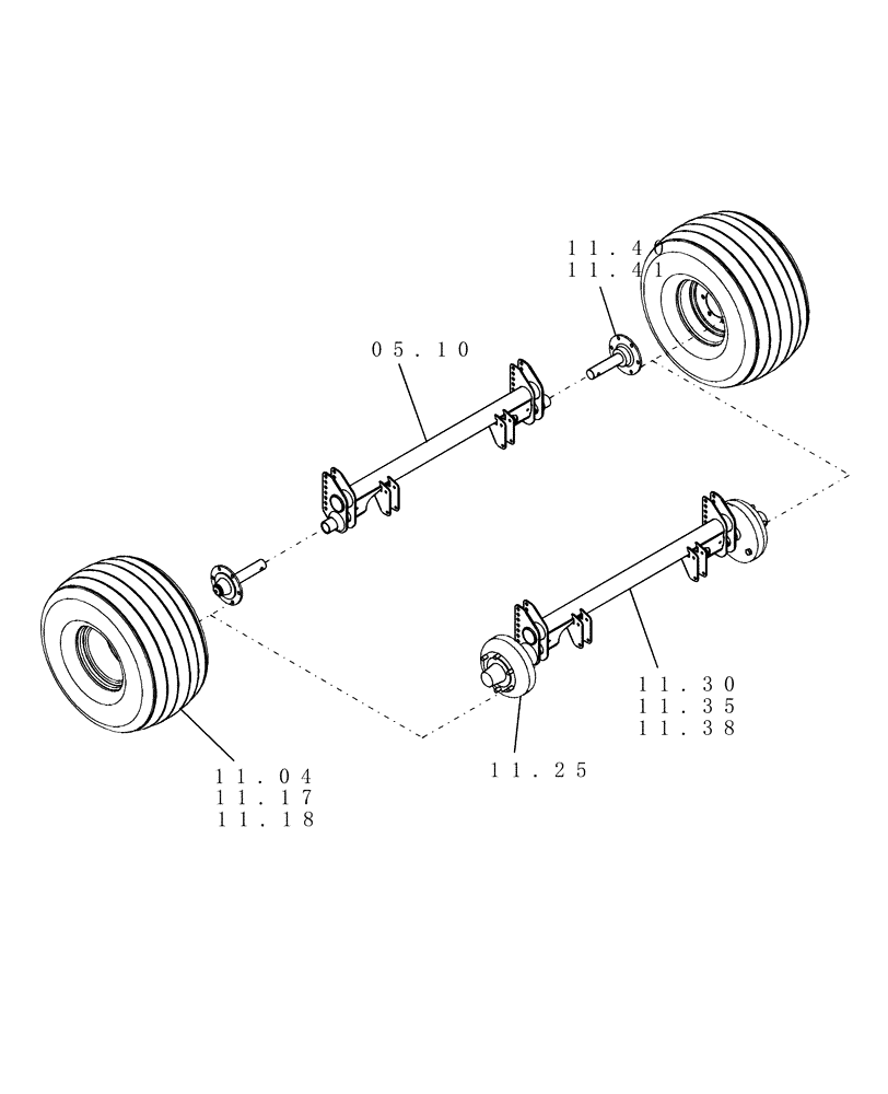 Схема запчастей Case IH RB454 - (SECTION 11[RB454]) - PICTORIAL INDEX, WHEELS (00) - GENERAL