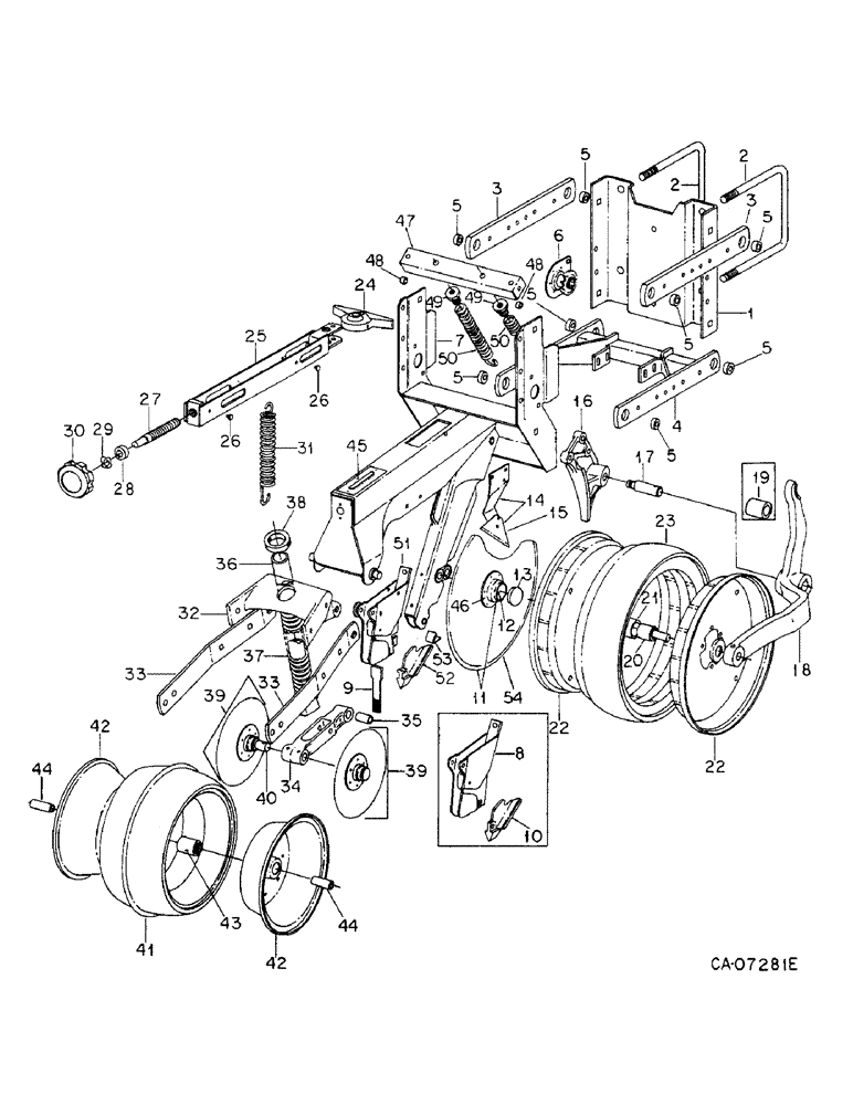 Схема запчастей Case IH 800 - (08-02) - GROUND TOOLS , PLANTER UNIT, BASIC, NOTE A (09) - CHASSIS/ATTACHMENTS