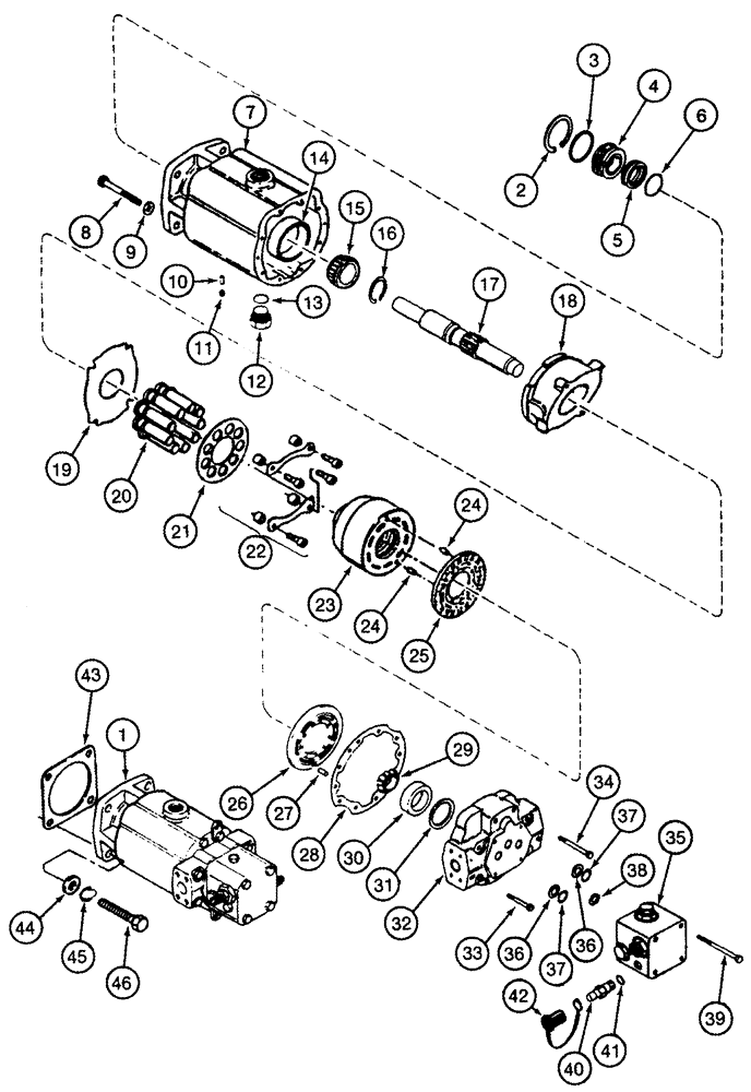 Схема запчастей Case IH CPX620 - (06-12) - MOTOR ASSY - HYDROSTATIC (03) - POWER TRAIN