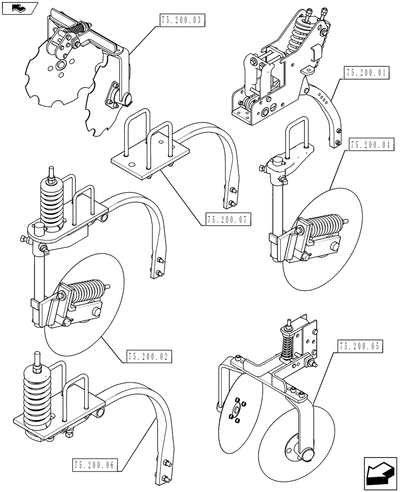 Схема запчастей Case IH 930 - (75.200.00) - SOIL PREP INDEX (75) - SOIL PREPARATION