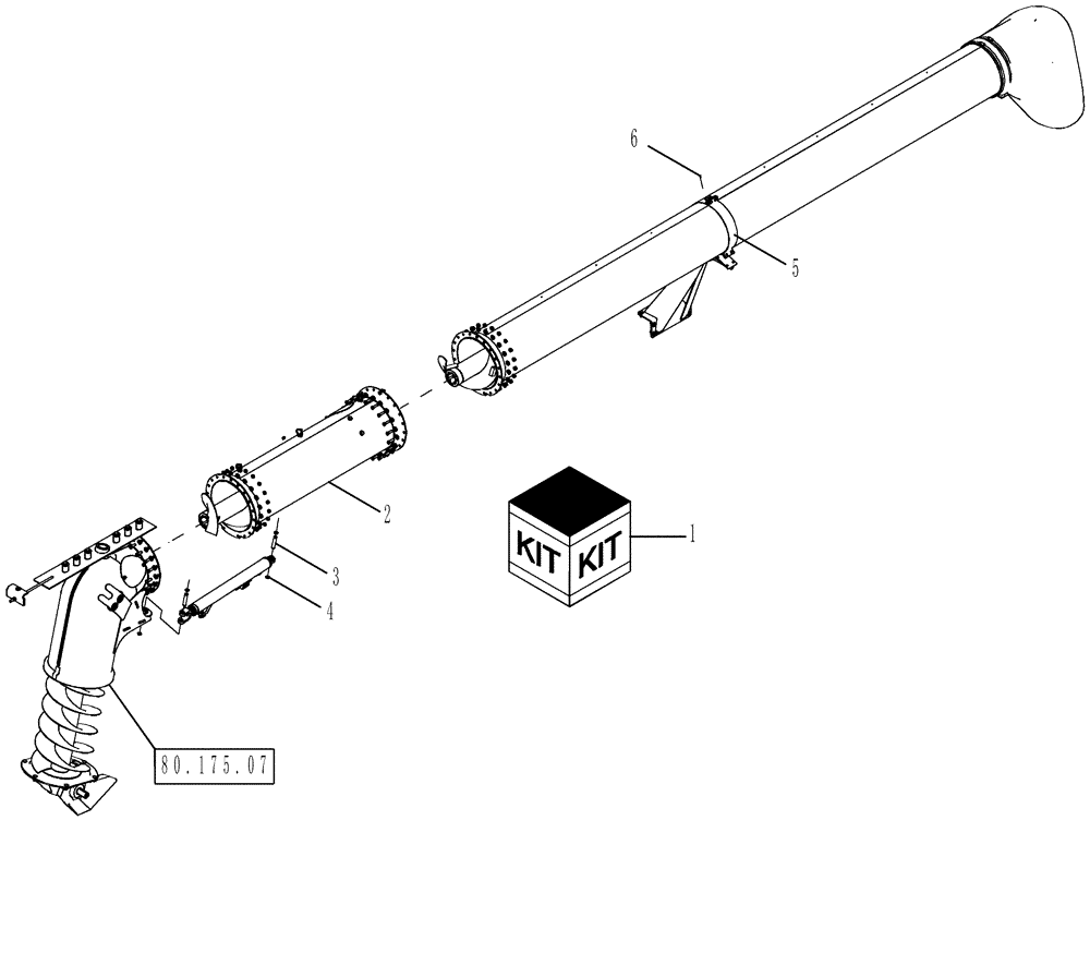 Схема запчастей Case IH 7120 - (80.180.17[03]) - DIA KIT, UNLOADING AUGER EXTENSION 1.3M/ 4.4 EXTENDED WEAR RED (80) - CROP STORAGE/UNLOADING