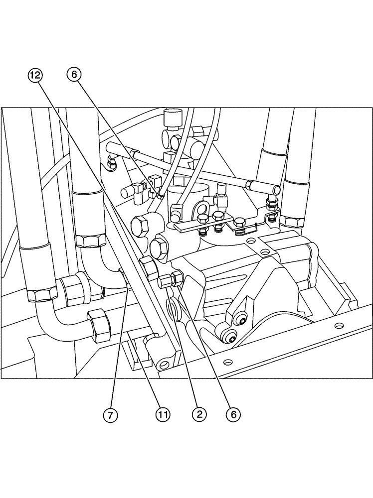 Схема запчастей Case IH SPX2130 - (06-010[02]) - HYDROSTAT WITH ADAPTORS ASSEMBLY Hydraulic Plumbing