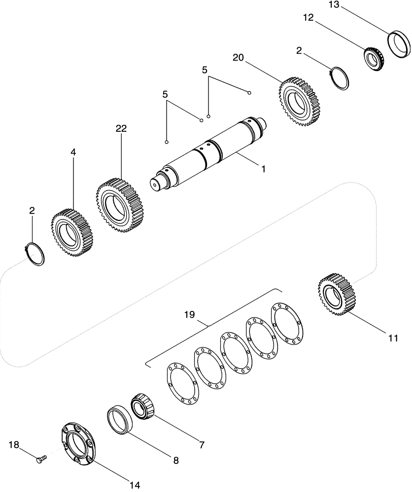 Схема запчастей Case IH MAGNUM 255 - (06-08) - SPEED TRANSMISSION - COUNTERSHAFT WITHOUT CREEP OR 19 SPEED (06) - POWER TRAIN