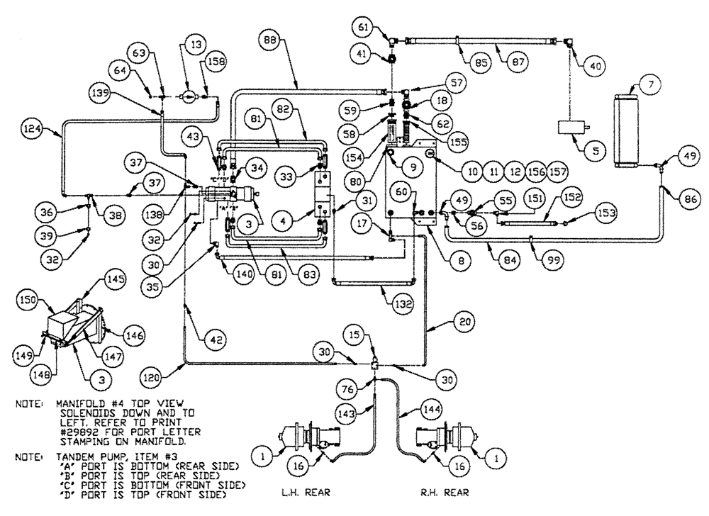 Схема запчастей Case IH PATRIOT NT - (05-003) - HYDRAULIC PLUMBING - HYDROSTATIC PUMP (7 BANK VALVE) Hydraulic Plumbing