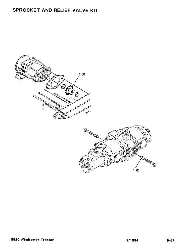 Схема запчастей Case IH 8820 - (9-67) - SPROCKET AND RELIEF VALVE KIT (09) - CHASSIS/ATTACHMENTS