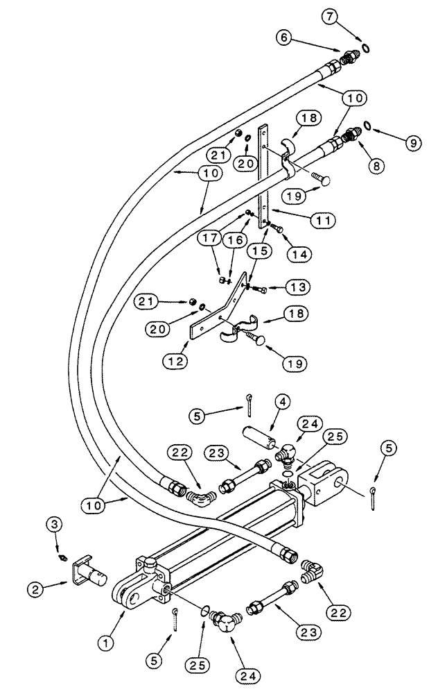 Схема запчастей Case IH 165 - (08-02) - HYDRAULIC CIRCUIT, MODELS WITH 85153C91 ROLLOVER CYLINDER (08) - HYDRAULICS