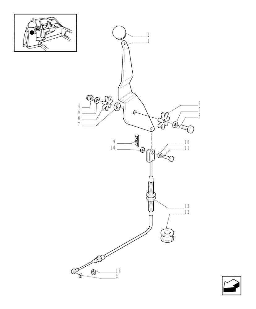 Схема запчастей Case IH MXU100 - (1.95.4[01]) - ACCELERATOR HAND CONTROL LINKAGE (10) - OPERATORS PLATFORM/CAB