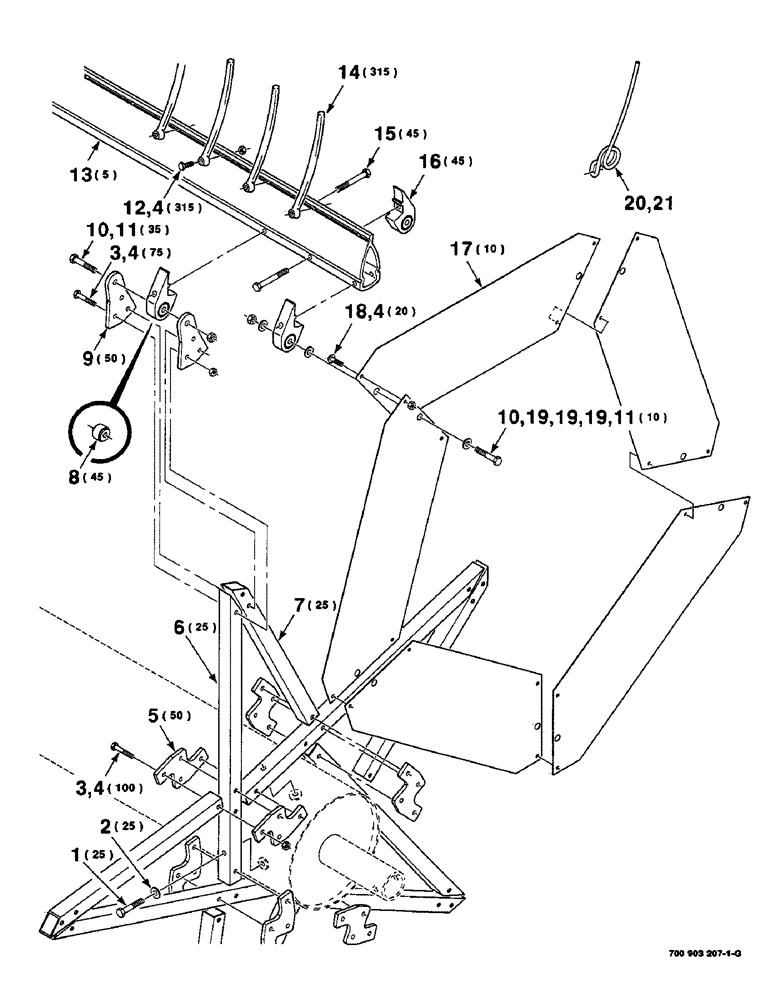 Схема запчастей Case IH 8840 - (9-152) - PICKUP REEL KIT, 21, UNIVERSAL HARVESTER S/N 000000 THRU 224699, TO BE ORDERED THRU WHOLEGOODS ONLY (58) - ATTACHMENTS/HEADERS