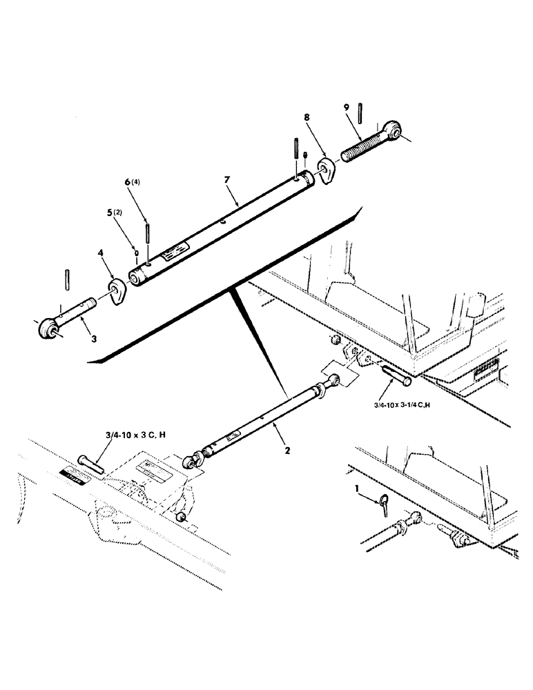 Схема запчастей Case IH 8830 - (08) - HEADER SUPPORT LINKAGE ASSEMBLY, UPPER (58) - ATTACHMENTS/HEADERS