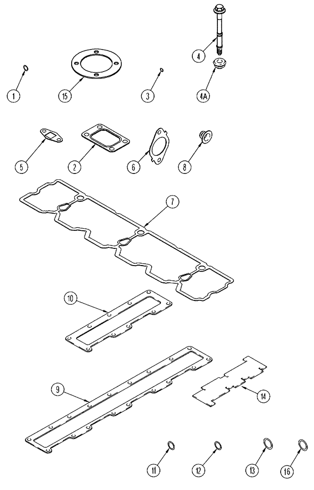 Схема запчастей Case IH FLX4510 - (02-057) - GASKET KIT - VALVE GRIND, FLX4010 (01) - ENGINE