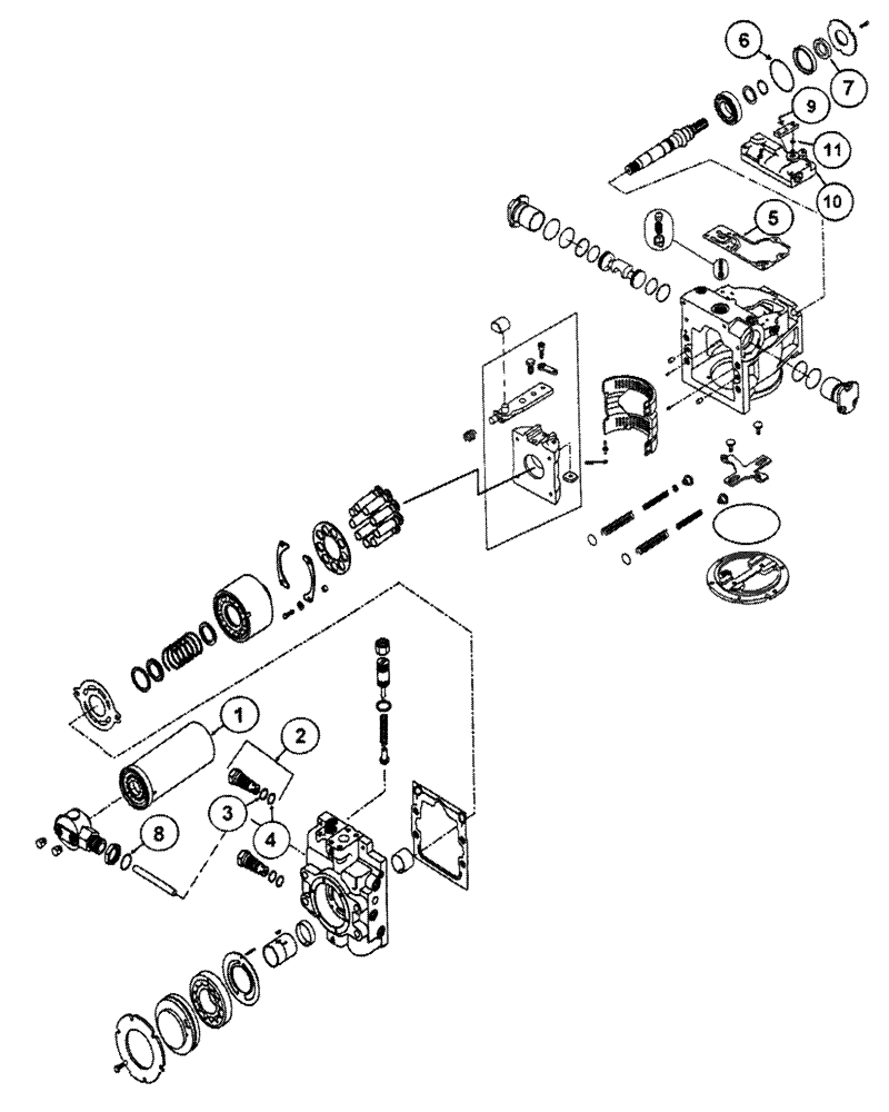 Схема запчастей Case IH FLEX-AIR - (08-002) - PUMP, 100 CC, 90 SERIES, RH Hydraulic Components