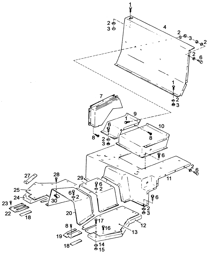 Схема запчастей Case IH C55 - (09B-02[01]) - CAB FLOOR (09) - CHASSIS