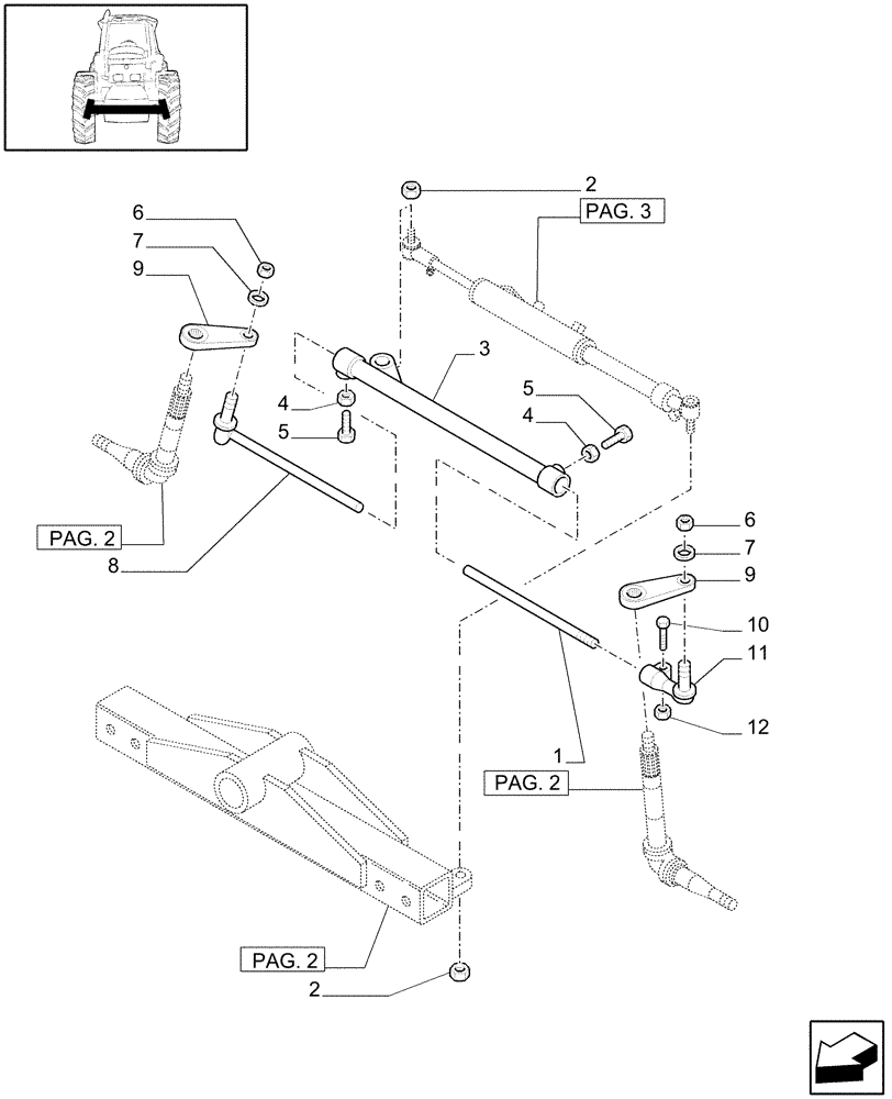 Схема запчастей Case IH MXU100 - (1.41.0/02[01]) - (VAR.102) 2WD FRONT AXLE - TOBACCO OUTFIT - TIE ROD (04) - FRONT AXLE & STEERING