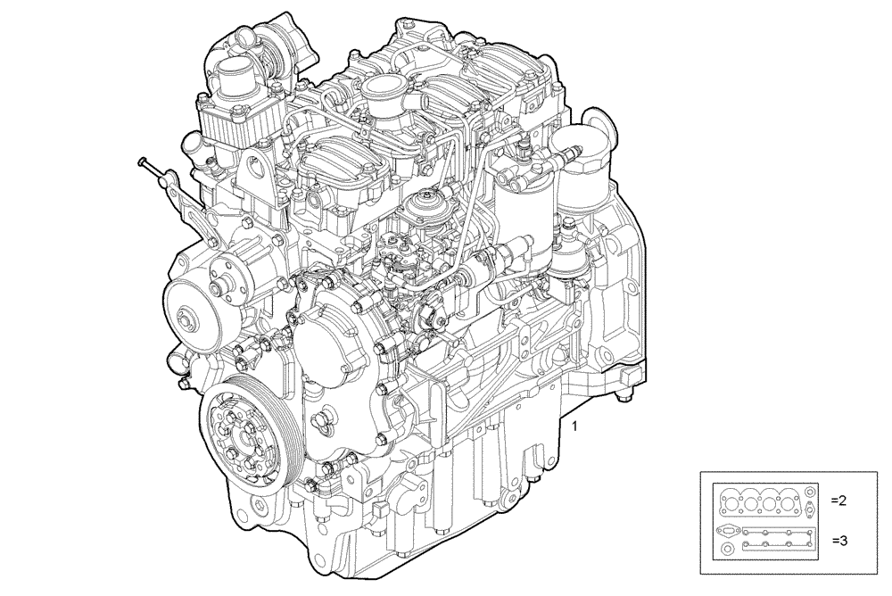 Схема запчастей Case IH F5AE9484G A006 - (0002.195) - COMPLETE ENGINE 