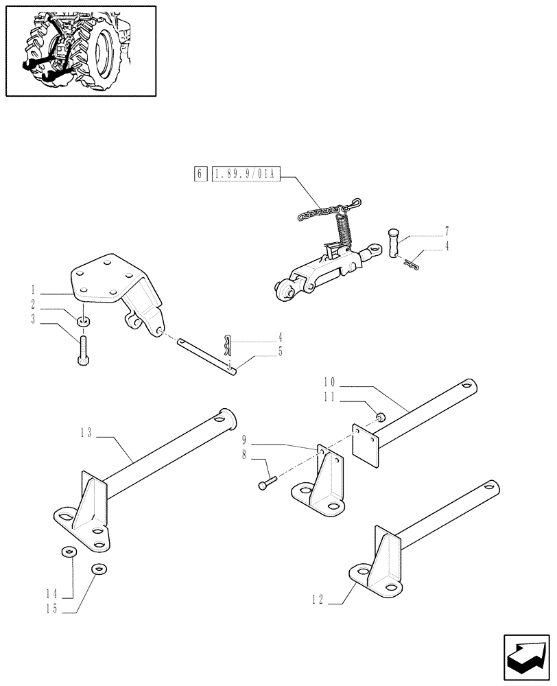 Схема запчастей Case IH MXU110 - (1.89.9/01) - (VAR.742-946) AUTOMATIC STABILISERS (09) - IMPLEMENT LIFT