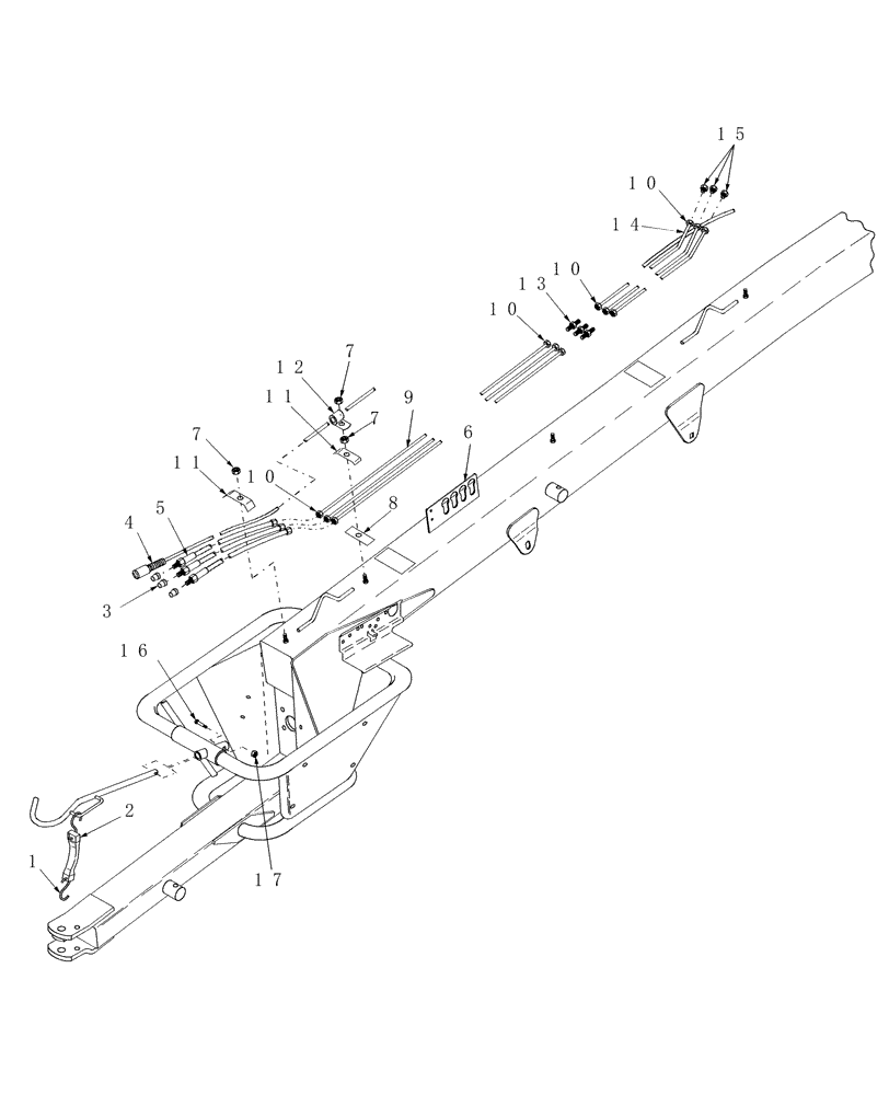 Схема запчастей Case IH DCX131 - (07.01) - TONGUE HYDRAULICS & WIRE HARNESS (07) - HYDRAULICS