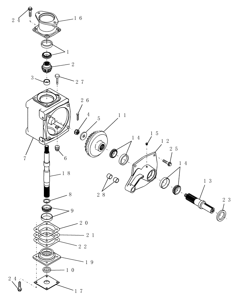 Схема запчастей Case IH RDX161 - (006[1]) - GEARBOX, BELT DRIVE, PRIOR TO PIN HCA0016065 (14) - MAIN GEARBOX & DRIVE