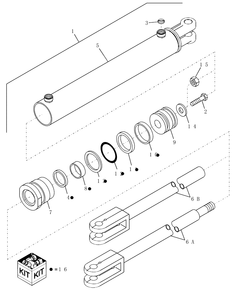 Схема запчастей Case IH DCX131 - (07.05) - HYDRAULIC CYLINDER, SWING (07) - HYDRAULICS