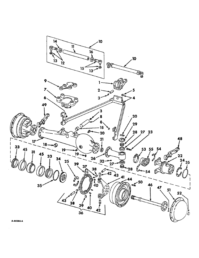 Схема запчастей Case IH 1456 - (07-17) - DRIVE TRAIN, FRONT AXLE AND CONNECTIONS, FARMALL TRACTORS WITH ALL WHEEL DRIVE (04) - Drive Train