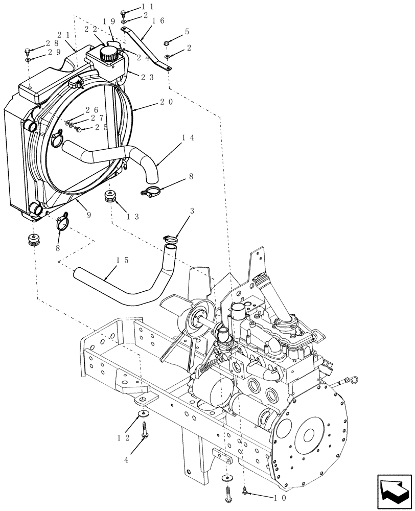 Схема запчастей Case IH DX35 - (02.03) - COOLING SYSTEM (02) - ENGINE EQUIPMENT