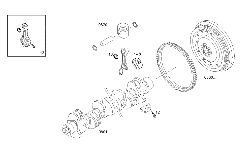 Схема запчастей Case IH F3BE0684N E903 - (0810.157) - CONNECTING ROD 