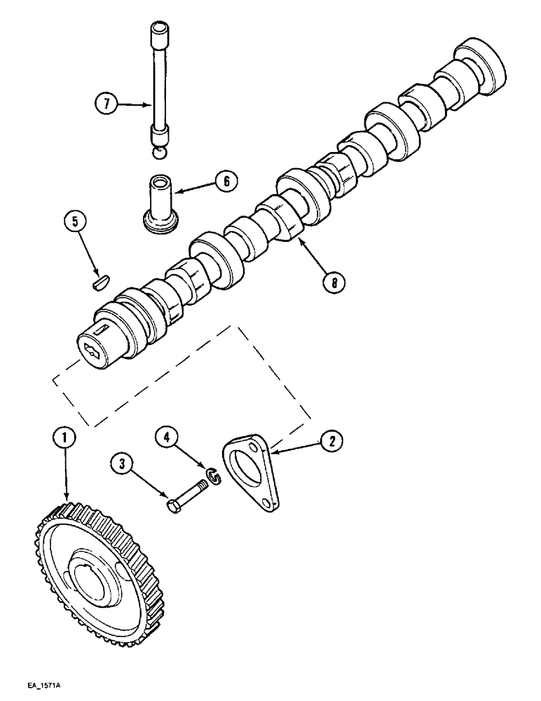 Схема запчастей Case IH 4240 - (2-60) - CAMSHAFT (02) - ENGINE