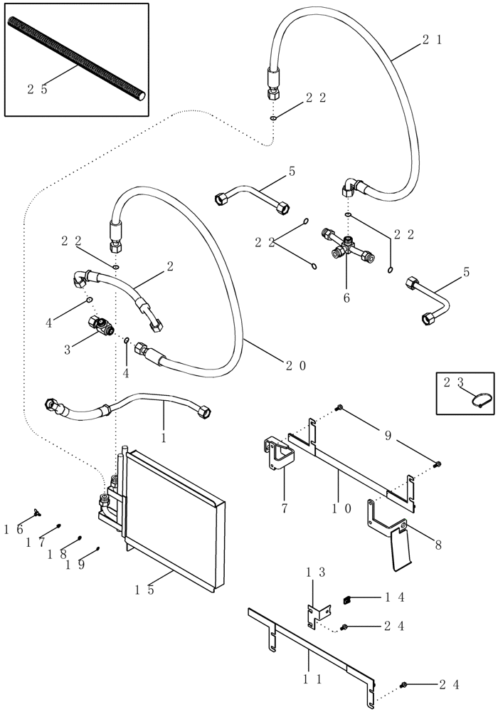 Схема запчастей Case IH MX230 - (08-02) - HYDRAULIC SYSTEM - 3RD OIL COOLER (08) - HYDRAULICS