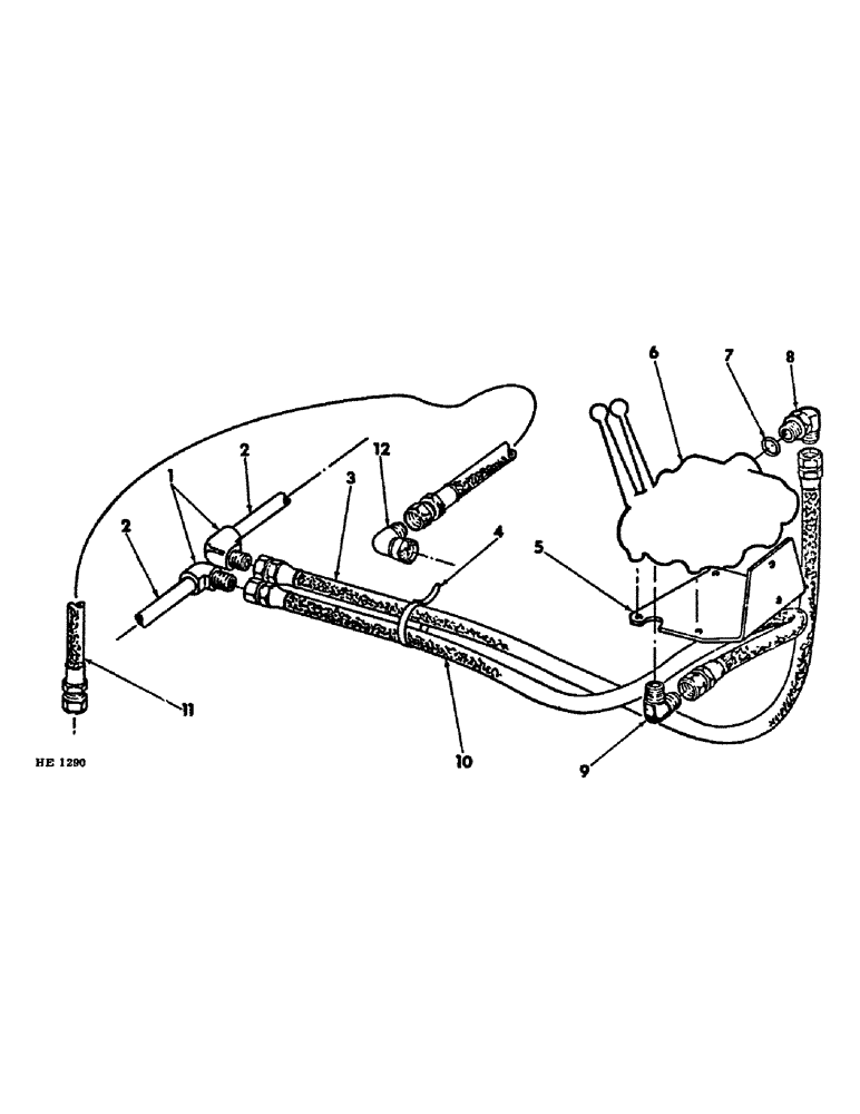 Схема запчастей Case IH 1550 - (B-23) - TRACTOR TO LOADER VALVE HYDRAULIC SYSTEM 