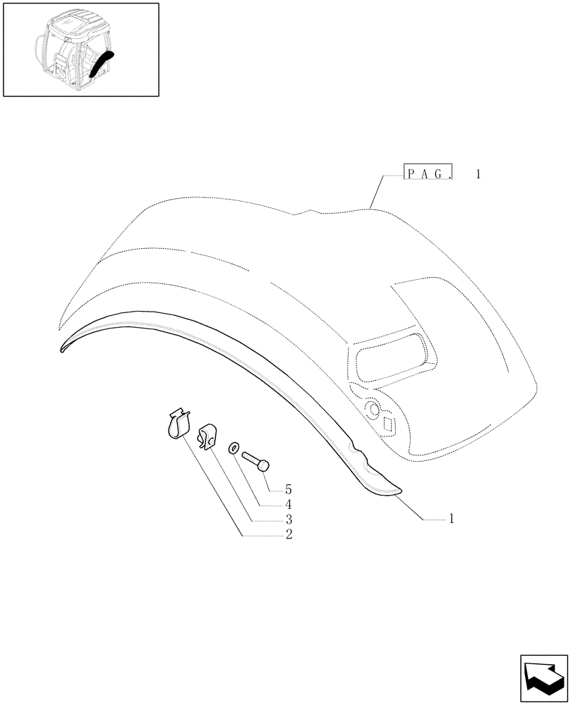 Схема запчастей Case IH MXU100 - (1.92.5/02[03]) - (VAR.240-513) REAR FENDERS (50KM/H) - EXTENSIONS (10) - OPERATORS PLATFORM/CAB